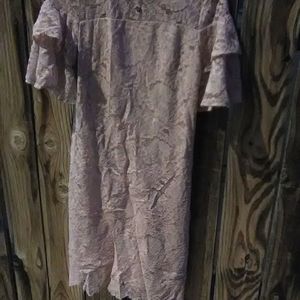 Roz & Ali Pink Lacey Dress